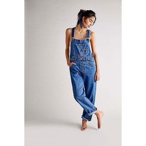 We The Free Blue Denim Overalls
